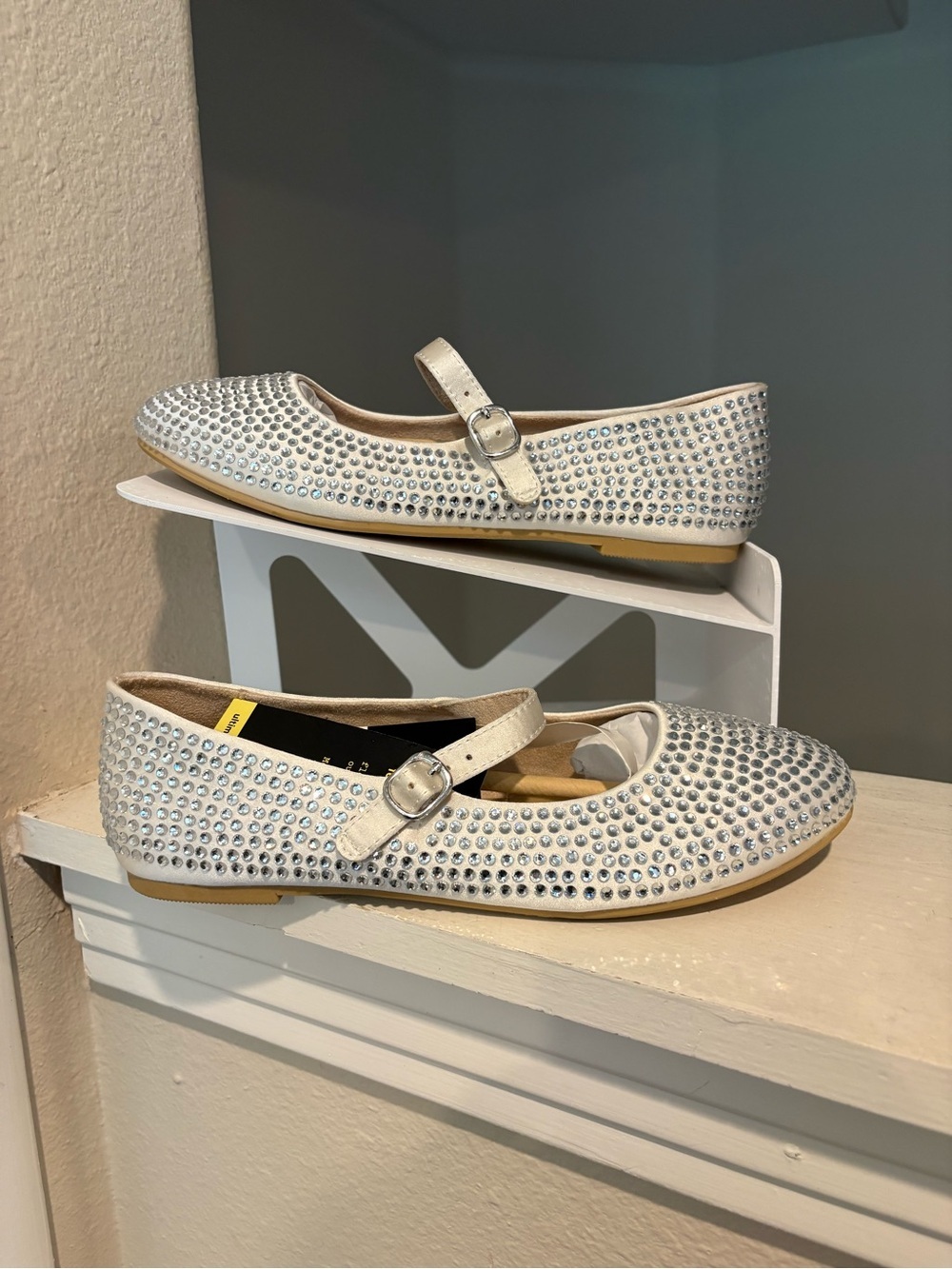 Kids' Nell Rhinestone Mary Jane Flats Off-White - art class Youth Sizes